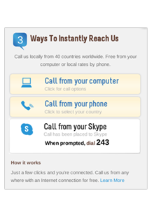ClickDesk call from skype