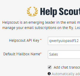 enable chat integration helpscout