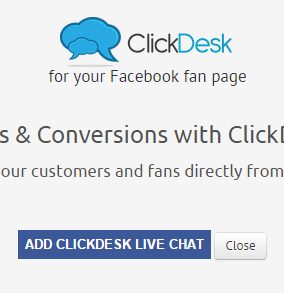 Install live chat on Facebook fan page