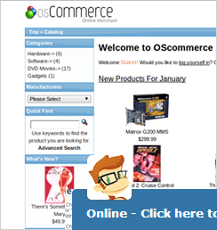 oscommerce live chat features
