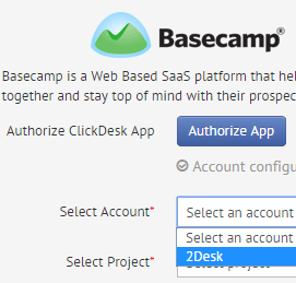 Select basecamp account